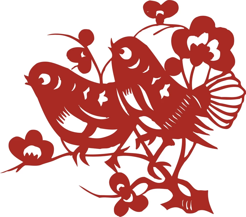 中国风中式传统喜庆民俗人物动物窗花剪纸插画边框AI矢量PNG素材【127】
